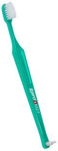Дитяча зубна щітка paro&reg; children toothbrush M27 середньої жорсткості, з монопучковою насадкою в поліетиленовій упаковці, зелена 7.9744/3 фото