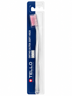 Ортодонтическая зубная щетка Tello 4920 Ortho Ultra Soft, d 0.10 мм, розовая TO4920US-P фото