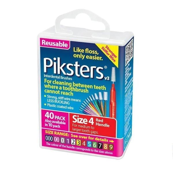 Міжзубні йоржики Piksters, № 4 (діаметр 0.9) червоні, конусні, 40 шт [335-0019] PK440 фото