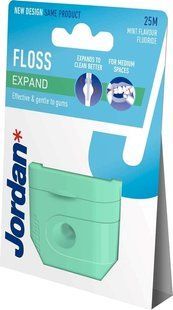 Зубна нитка що розширюється Jordan Expand Fresh floss (25м), з фтором і м`ятою, віском і зубною пастою 6825600 фото