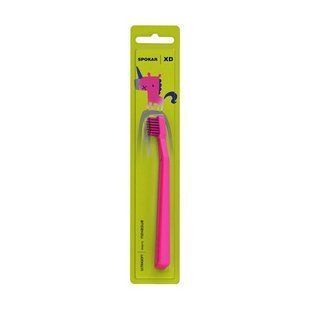 Детская зубная щетка Spokar XD UltraSoft (ультра-мягкая) от 6 ти до 12 лет, диаметр щетинок 0,10мм., розовый с розовым 3436649094/XD_US_PP фото
