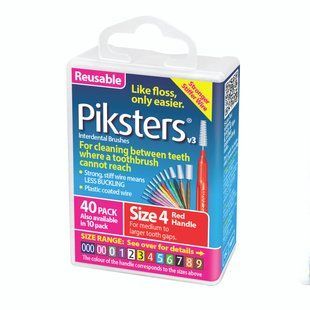 Йоржики міжзубні Piksters, червоні №4, розмір 0.9 мм, пластикова упаковка (40 шт) [335-0078] PK440/10 фото
