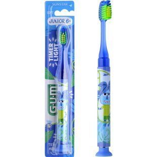 Зубная щетка для подростков GUM JUNIOR MONSTER LIGHT-UP (от 7 до 12 лет) синяя 903M2 B фото