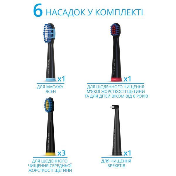 Електрична зубна щітка Pecham Black Travel PC-085 4822201550025 фото