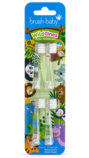 Змінні насадки до щітки Brush-Baby Sonic Toothbrush WildOnes (від 0 до 6 років) (4 шт.) BRB241 фото