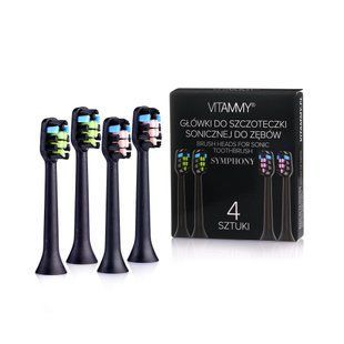 Насадки на электрощетку VITAMMY Symphony, 4 шт., черные TH1911-4 black фото