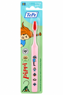 Детская зубная щетка TePe Kids Soft Pippi (с 3 лет), в блистере (светло-розовая) 304-0489 фото