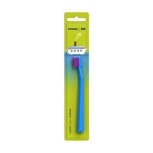 Детская зубная щетка Spokar XD UltraSoft (ультра-мягкая) от 6 ти до 12 лет, диаметр щетинок 0,10мм., синяя с розовым 3436649094/XD_US_BP фото