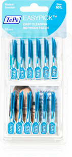 Силиконовые зубочистки TePe EasyPick, 60 шт., M/L в блистере (синие), с футляром 304-0357 фото