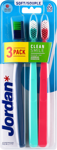 Набір зубних щіток Jordan Clean Smile м'яка 3шт. (рожева+синя+бірюзова) 56106300-P-B-T фото