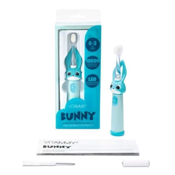 Електрична зубна щітка Vitammy Bunny Light Blue (від 0-3 років), блакитна Bunny Light Blue фото