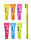 Набор из 6 осветляющих мини-зубных паст Curaprox Be YOU mixed, 10мл + щетка 5460 Ultra Soft. RDA - 50 Be YOU mixed фото