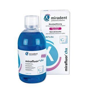 Ополаскиватель для ротовой полости Miradent Mirafluor с CHX 0,06% (500мл) 630086 фото
