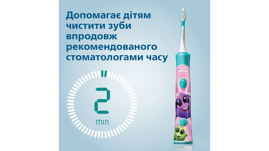 Дитяча електрична зубна щітка Philips Sonicare HX6322/04, бірюзова HX6322/04 фото