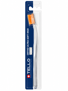 Ортодонтична зубна щітка Tello 4920 Ortho Ultra Soft, d 0.10 mm, помаранчева TO4920US-O фото